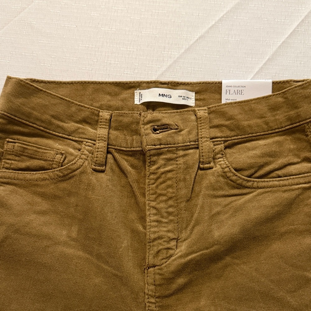 Mango Woman’s Tan Corduroy Pants